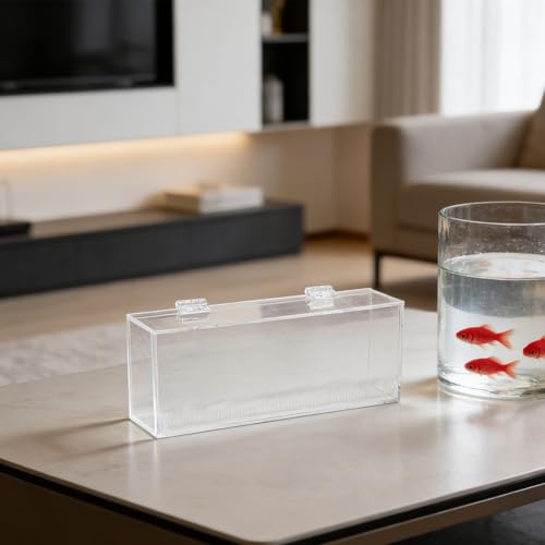 Acclimation Box for Saltwater Fish: Shrimp Breeding Box - Clear Acrylic Fish Isolation Breeding Tank - 9.84x3.78in Aquarium Incubator for Baby Clownfish Guppy - size: 25.00X9.60X5.10CM