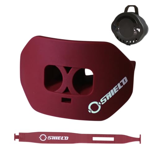 O Shield Core Football Mouth Guard, Detachable Strap | Football Mouth Guard with Detachable Strap — No-Boil Ready Fit, BPA-Free, Brace-Friendly, Includes Carrying Case - color: Maroon