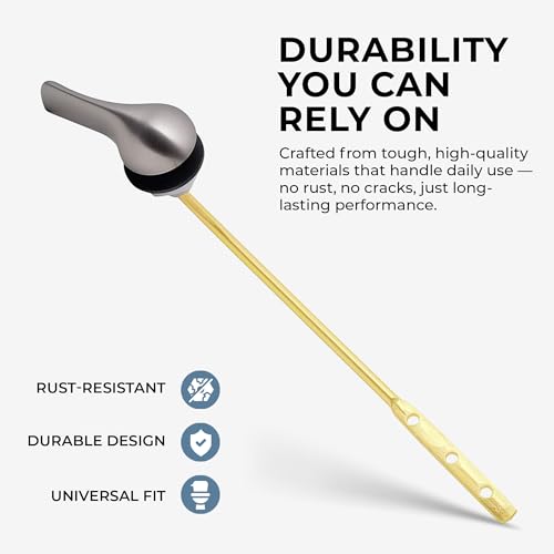 Qualihome Brushed Nickel Finish Front Mount Toilet Handle Replacement Kit, Universal Toilet Tank Flush Lever Fits Most Standard Front-Mount Toilet Tanks - color: Brushed Nickel