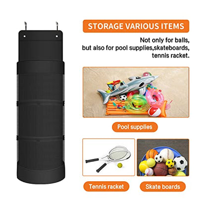 Boczif Hanging Ball Storage, Over Door Hanging Sports Equipment Organizer | Garage Sports Equipment Organizer for Hold Soccer, Basketball, Football, Volleyball and Swimming Gear