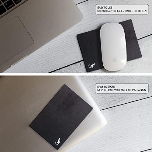Mouse Pad Adhesive Bottom - Sticks to Any Surface - Portable - Webcam Covers and Screen Cleaner Included (2 Pack -Blank- Black) - color: 2 PACK - BLANK BLACK