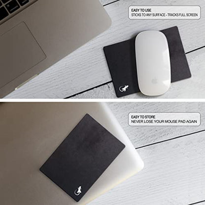 Mouse Pad Adhesive Bottom - Sticks to Any Surface - Portable - Webcam Covers and Screen Cleaner Included (2 Pack -Blank- Black) - color: 2 PACK - BLANK BLACK