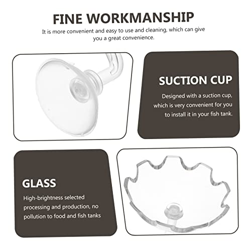 Happyyami 2pcs Shrimp Feeding Bowls Glass Pet Food Dish Trays for Aquariums Easy to and Maintain for Freshwater Shrimp and Aquatic Pets