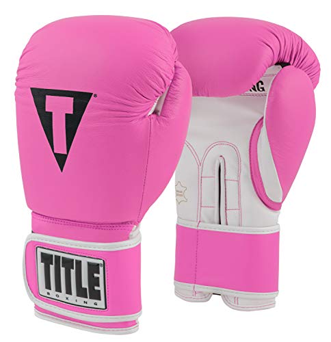 TITLE Boxing Pro Style Leather Training Gloves 3.0 - Boxing Gloves, Boxing Training Gloves, MMA Gloves, Oz Training Gloves, Kickboxing Gloves, Punching Bag Gloves, Sparring Gloves - color: Hot Pink/White, size: 10 oz