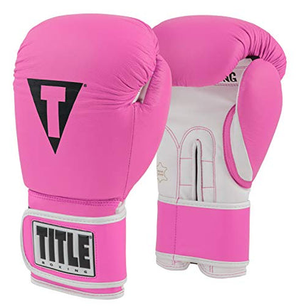 TITLE Boxing Pro Style Leather Training Gloves 3.0 - Boxing Gloves, Boxing Training Gloves, MMA Gloves, Oz Training Gloves, Kickboxing Gloves, Punching Bag Gloves, Sparring Gloves - color: Hot Pink/White, size: 10 oz