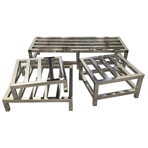 Stainless Steel Floor Bracket Rectangular Shelf with Raised Base, Fish Tank Bottom Frame, Heavy-Duty Shelf,15 * 15 * 5cm