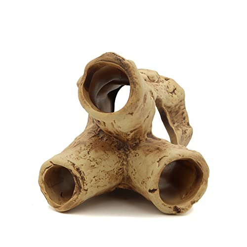 Aquarium Cave Tree Stump Hole for Betta Fish, Shrimp, Cichlid Rock Cave Stone Betta Fish Hideout Cave Decorations (Styles 3)