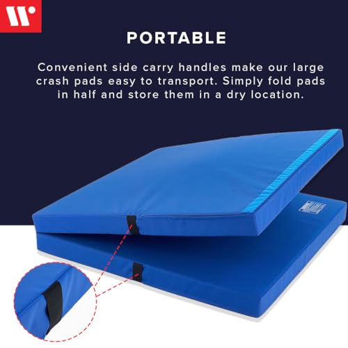 We Sell Mats Bifolding Gymnastics Crash Landing Mat Pad, Safety for Tumbling, Back Handspring Training and Cheerleading - size: 4 ft x 8 ft x 4 Inch
