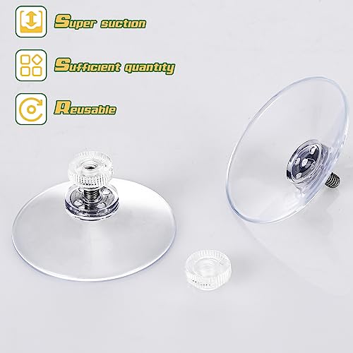 30 Pcs Suction Cups 50 mm/ 1.97 Inch Clear PVC Suction Cups with Screw Nut Strong Adhesive Sucker Pads Without Hooks for Wall, Glass, Window, Car, Door, Bathroom, Shade, Cloth
