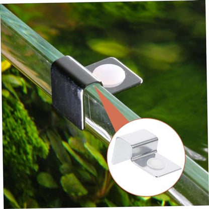 Kisangel Quick-Install Aquarium Lid Support Stainless Steel Clips for Glass Tank Cover 10mm