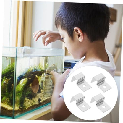 UKCOCO 4pcs Heavy Duty Stainless Steel Aquarium Lid Holders for Fish Tank Durable Bracket Support for Glass Tanks for Open Aquariums and Turtle Habitats