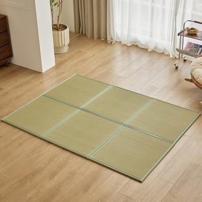 Natural Rush Grass Floor Tatami Mat,Queen, 79" x 59" x 0.5" - size: Queen (79" x 59")