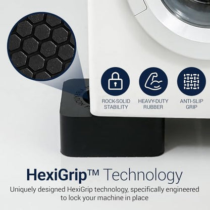 Anti Vibration Pads for Washing Machine and Dryer (Set of 8) - Washer Anti Vibration Pads with HexiGrip™ - Washing Machine Accessories & Leveling Pads - Vibration Dampening Mat