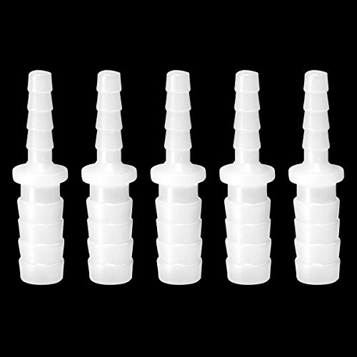 Feelers Plastic Hose Barb Reducer, 1/4" to 3/16" Barb Hose ID, Reducing Barb Brabed Fitting Mender Splicer Union for Coffee Maker and Aquarium Household Transport Fuel/Gas/Liquid/Air (Pack of 5) - size: 1/4-3/16, style: 5pcs