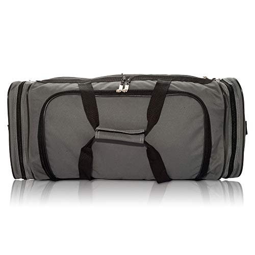 DALIX 25" Extra Large Vacation Travel Duffle Bag (Black, Grey, Navy Blue, Red, Camo) - color: Gray