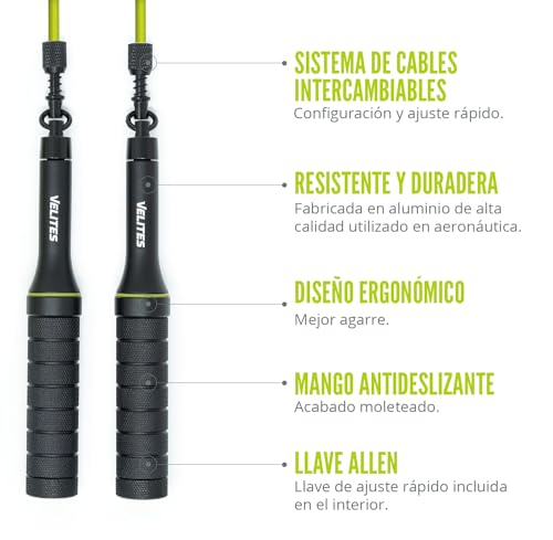Velites Earth 2.0 Official CrossFit Games Jump Rope, Double Unders - color: Black