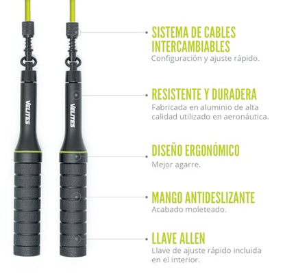 Velites Earth 2.0 Official CrossFit Games Jump Rope, Double Unders - color: Black
