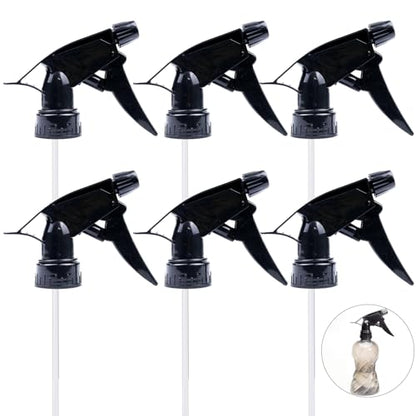 6pcs Spray Bottle Replacement Nozzle Mist Spray & Stream Sprayer Reusable with Tube Tops Fit Standard 28/400 Neck Bottles for Kitchen, Garden and Office Cleaning Supplies