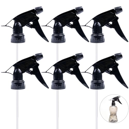 6pcs Spray Bottle Replacement Nozzle Mist Spray & Stream Sprayer Reusable with Tube Tops Fit Standard 28/400 Neck Bottles for Kitchen, Garden and Office Cleaning Supplies