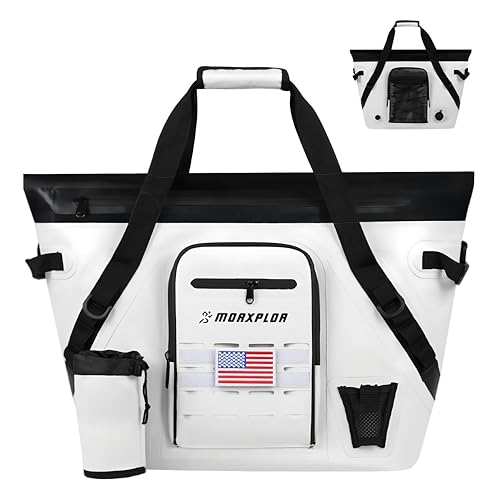 Insulated Fish Cooler Kill Bag with Flat Bottom-25x17.5 40x16 60x20Inches Waterproof Fishing tackle Kill Cooler Bag - color: White-26x18x9