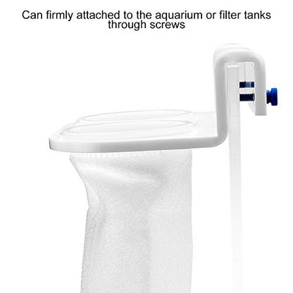 Pssopp Aquarium Filter Bag Bracket, Easy to Install Convenient Design Fish Double Hole Filter Socks Holder Acrylic Filter Bag Support (White)