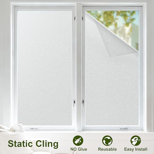 Frosted Glass Window Privacy Film, Embossed White, 23.6"x78.74" - color: Frosted, size: 23.62"x78.7"