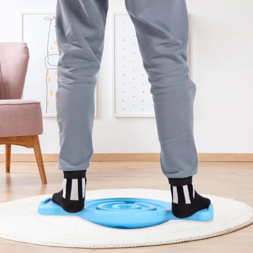 Balance Board Labyrinth Disks Sensory Training Anti-Slip Pedals Wobble Stability Board Strength Training for Kids Skiing Fitness - color: Blue
