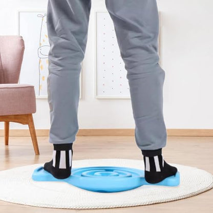 Balance Board Labyrinth Disks Sensory Training Anti-Slip Pedals Wobble Stability Board Strength Training for Kids Skiing Fitness - color: Blue
