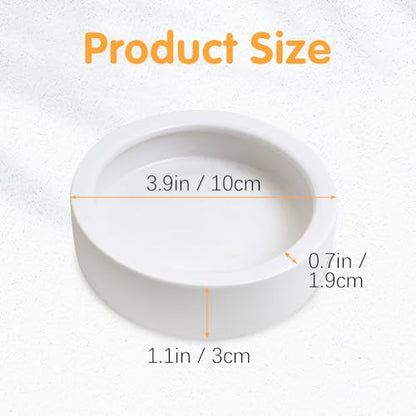 2 Pack Reptile Food Bowl, Ceramic Water Feeder Bowl, Reptile Worm Feeding Dish for Lizard Turtle Bearded Dragon Anoles Crested Gecko Hermit Crab Leopard Gecko Chameleon Corn Snake - size: 2 Pcs 3.9 '' x 1.1 ''