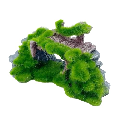 Aquarium Figurine Arch Rockery Decoration Resin Cave Bridge Ornaments Realistic Design Suitable for Fish Tank Reptile Tank Micro Landscape Garden, Bridge