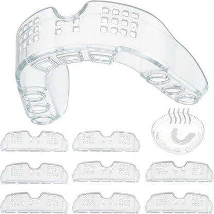 BBTO 10 Pack Adult Moldable Sports Mouth Guard with Perforation(Clear) - color: Clear
