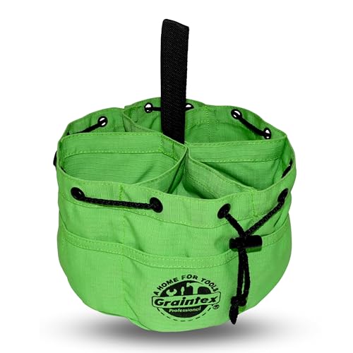 Graintex 18 Pockets Grab Bag Rip-stop Canvas Drawstring Closure, Small Part Organizer Pouch, Small Tools, Screws, Parts, Parachute Tool Bag for Efficient Storage - Lime Green - color: Lime Green