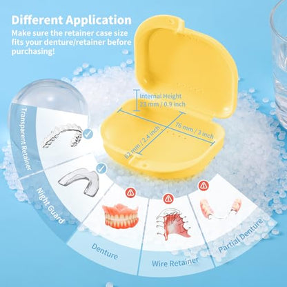 Annhua Retainer Case with Vent Holes Mouth Guard Case, Retainer Box Orthodontic Aligner Holder Slim Portable Dental Storage Container - Yellow - color: yellow