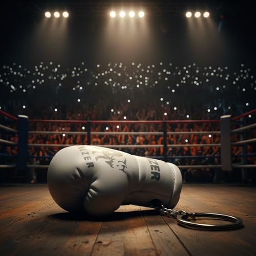 Mini Boxing Gloves Keychain (1 pcs) Premium PU Leather, Sports Lover Gift, Bag Accessory, Car Hanging for Men & Women - color: White