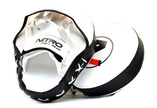 Focus Mitts | Boxing & Muay Thai Punching Pads | Kickboxing & MMA Training Punch Shield - color: White