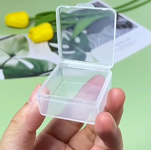 12 Pack Plastic Storage Cases with Lid, 1.5 x 1.5 x 0.71 Inch,Square Empty Clear Plastic Storage Containers for Small Items, Jewelry, Earrings, Necklace, Rings, Cosmetics, Threads, Beads, Crafts etc. - size: 1.5 x 1.5 x 0.71 Inch