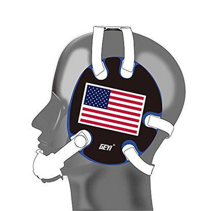 Wrestling Headgear with USA and Flag Wraps (Royal, Youth) - color: Royal, size: Youth