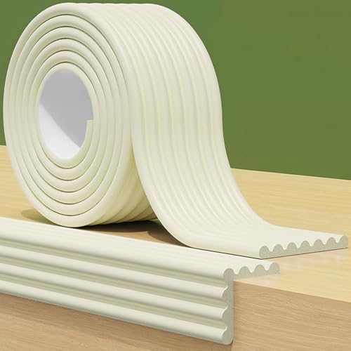 Baby Corner Guards 6.56 FT - Ultra Soft Sponge Edge & Corner Protectors,Desk Edge Cushion,for Furniture,Table,Fireplace - Safety Bumper with Strong Adhesive Tape,White,3.15 Inch Wide - color: White, size: 6.56Ft x 3.15"W x 0.31"Th