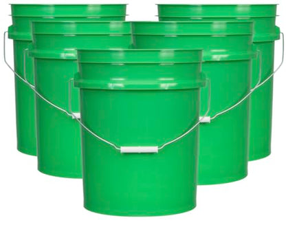 5 Gallon Premium HPDE Plastic Bucket - Made in USA Food Grade Storage Container, BPA Free All Purpose Pail (5, Green) - color: Green