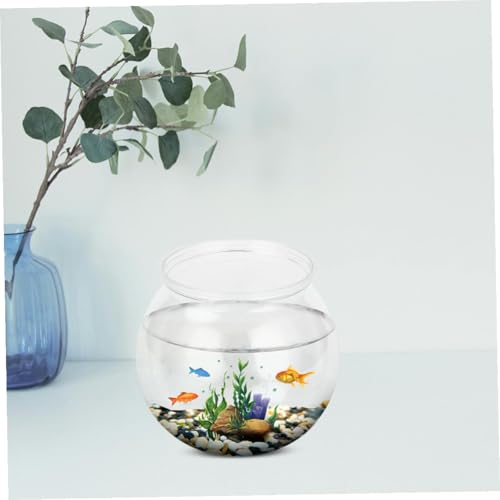 Clear Plastic Fish Bowl Small Aquarium Tank for Goldfish Portable Fish Keeper for Home Decor and Hydroponic Plants Decorative Fish Tank Container