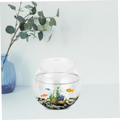 Clear Plastic Fish Bowl Small Aquarium Tank for Goldfish Portable Fish Keeper for Home Decor and Hydroponic Plants Decorative Fish Tank Container