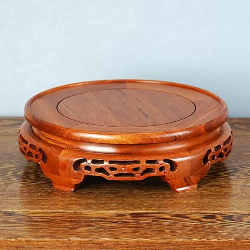 Round Wooden Pedestal Riser Stand for Indoor Plants Fish Tanks & Bonsai - 20cm/7.9in Display Base for Living Room Decor & Greenery Showcase，Inner Diameter 36cm/14.2in - size: 36cm/14.2in