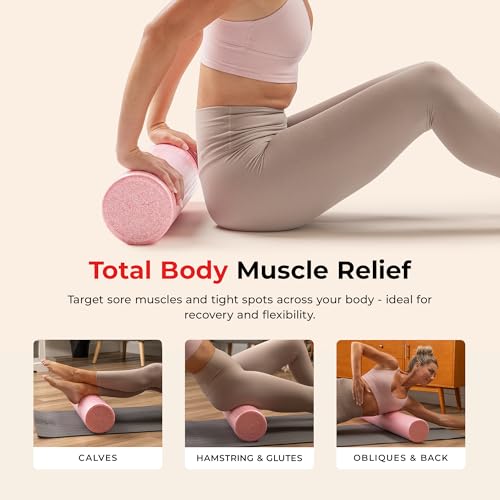 Sunny Health & Fitness 18" Pink High-Density Yoga Foam Roller - color: Pink, size: 18-Inch