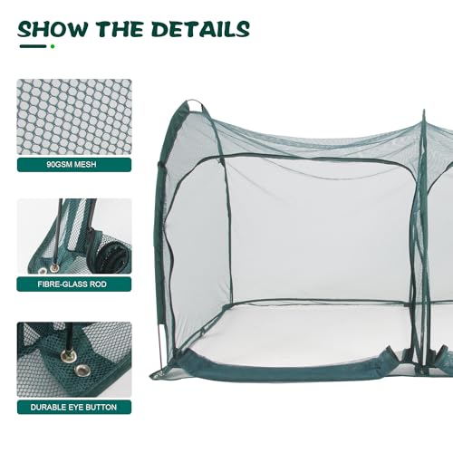 Flexible Net Grow Tunnel - Garden Greenhouse Mesh Covers Growhouse Cloche for Protecting Fruit Vegetables Plants Cultivation from Animals(2M)