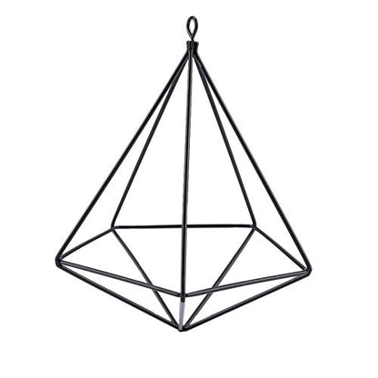 Air Plant Holder,Metal Geometric Hanging Airplants Plant Hanger, Freestanding Hanging Geometric Plant Stand, Flower Hanger Moss Fern Plant Pot Decor(Black)