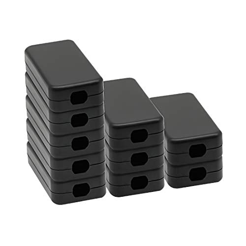 Project Box 10 Pieces ABS Plastic Electrical Project Case Small Junction Box for Electronics Black 1.6 x 0.8 x 0.4 inch (40 x 20 x 11 mm) - size: 1.6" x 0.8" x 0.4"(10pc)
