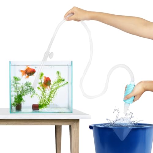 TERA PUMP 2 Pack Nano Fish Tank Gravel Cleaner Siphon - Manual Water Pump for Aquariums Under 10 Gallons - BPA-Free Water Change Siphon Hose - size: Small