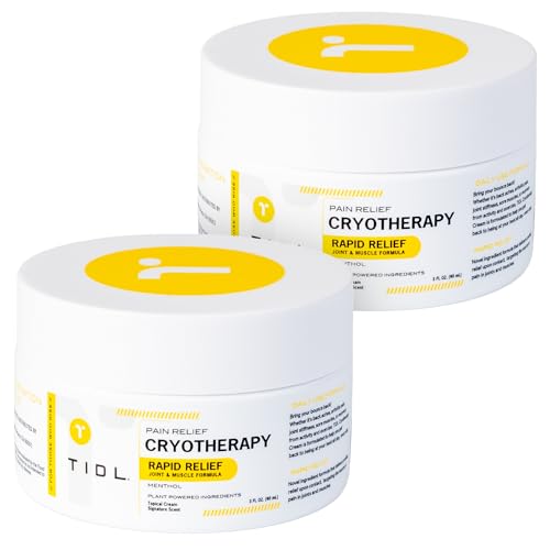 TIDL Cryotherapy Pain Relief Plant-Based Menthol Cream, 2-Pack 3 fl oz Each | Cooling Cream for Arthritis Joint Muscle Back Pain Relief Anti-Inflammatory Fast-Absorbing Full-Body Recovery - style: 6 Ounce