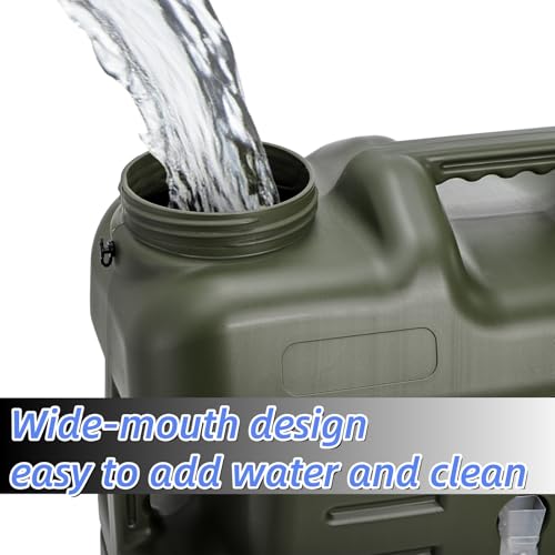 Dicunoy 5 Gallon Water Container with Spigot, Portable Water Storage Jug for Camping, Sturdy Thick Water Storage Tank, BPA Free, No Leak for Outdoor, Car, Hiking, Hurricane Supplies, Emergency