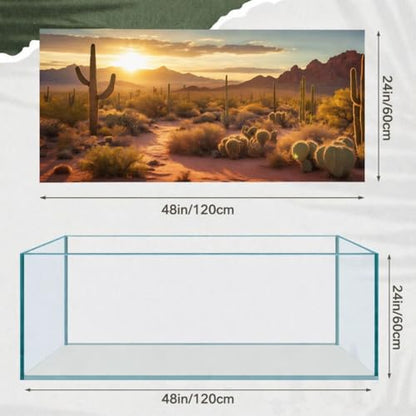 4 Pcs 48 x 24 Inch Reptile Tank Background Reptile Tank Accessories Polyester Terrarium Background Decor for Leopard Gecko Turtle Bearded Dragon(Canyon Waterfall, Bark, Cactus, Gobi Desert)
